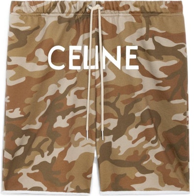 CELINE SS22 Camouflage Cotton Fleece Casual Shorts Brown. 2Z156247Q-08CW Order CELINE SS22 Camouflage Cotton Fleece Casual Shorts Brown. 2Z156247Q-08CW