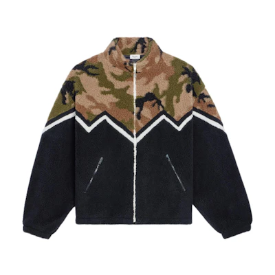 CELINE SS22 Camouflage Fleece Zip-Up Jacket Sweatshirt - Multicolor. 2Y579893L-18MM