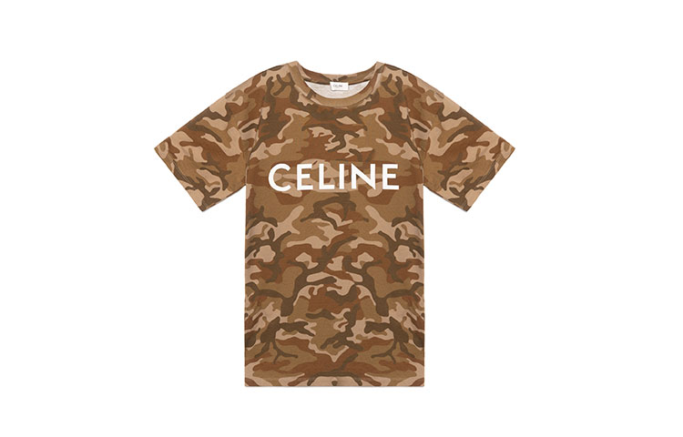 CELINE SS22  Camouflage Logo Loose Fit T-Shirt - Camo Color. 2X681246Q-08CW