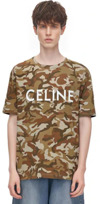 CELINE SS22 Camouflage Logo Loose Fit T-Shirt - Camo Color. 2X681246Q-08CW Details for CELINE SS22 Camouflage Logo Loose Fit T-Shirt - Camo Color. 2X681246Q-08CW