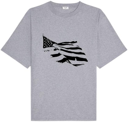 CELINE SS22 Camiseta Gris Oversize con Estampado de Bandera. 2X86B671Q09GB Buy CELINE SS22 Camiseta Gris Oversize con Estampado de Bandera. 2X86B671Q09GB