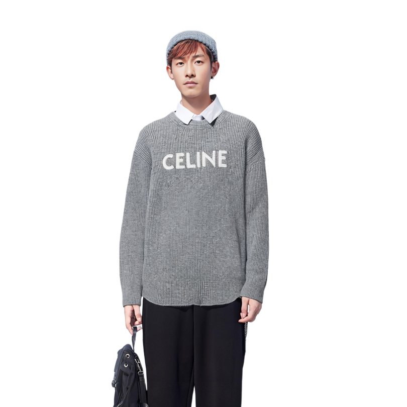 Shop Suéter Gris CELINE SS22 con Logo. 2A11X667Q-09GM