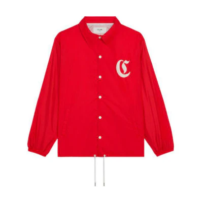 CELINE SS22 Red Logo Print Jacket. 2W544495M-27ED