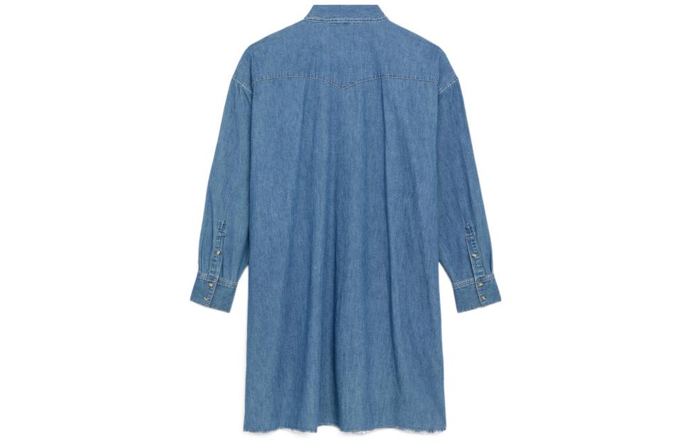 Lookbook CELINE SS22  Solid Blue Long Sleeve Button-Up Shirt. 2T217362M-07UO