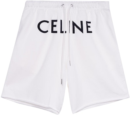 CELINE SS22 白色拼接Logo印花抽繩短褲 2Z156670Q-01OB Buy CELINE SS22 白色拼接Logo印花抽繩短褲 2Z156670Q-01OB