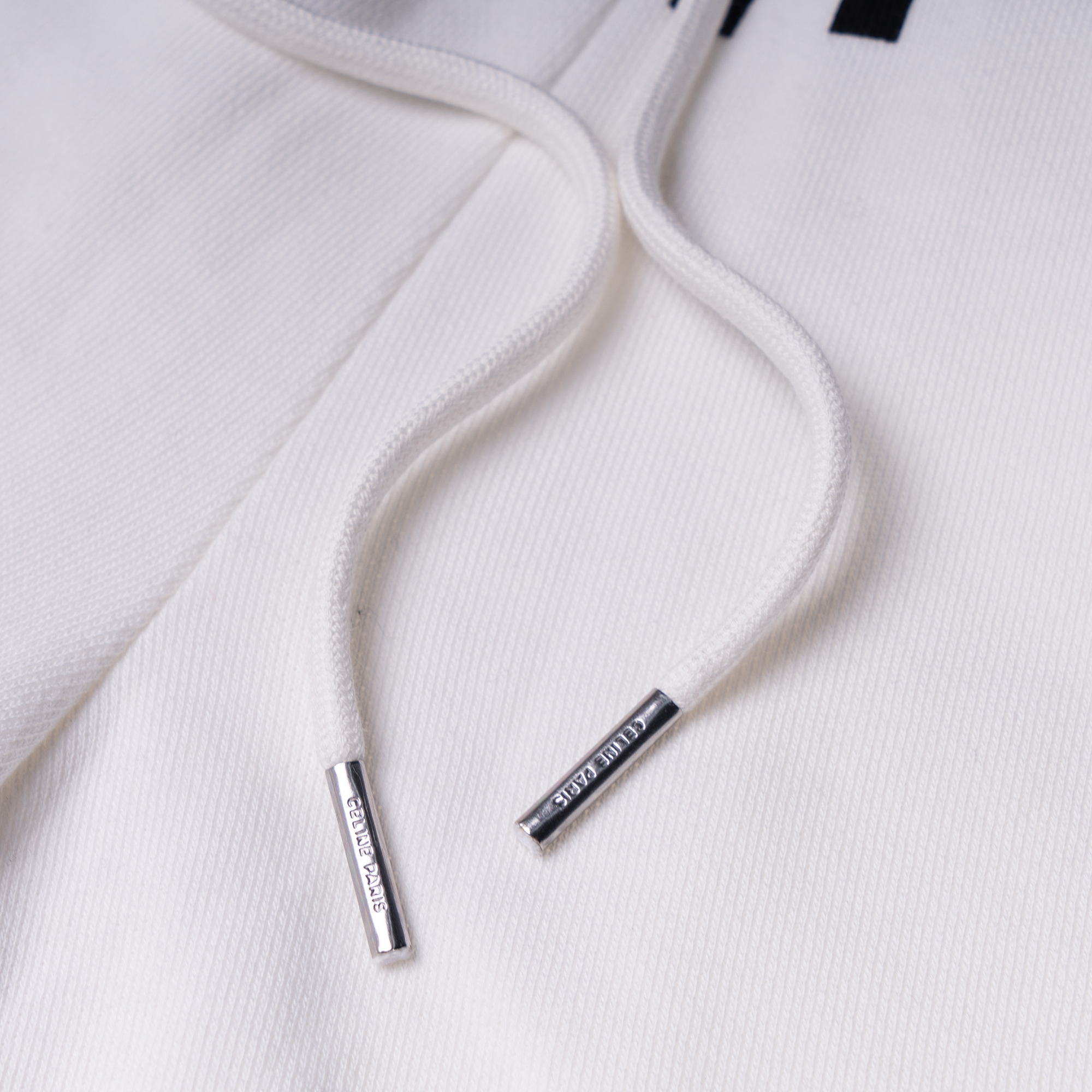 Details for CELINE SS22 白色拼接Logo印花抽繩短褲 2Z156670Q-01OB