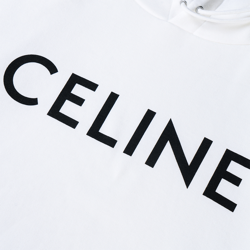 CELINE SS22  White Logo Print Long Sleeve Hoodie 2Y321670Q-01OB 圖 9