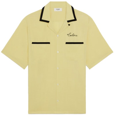 CELINE SS22 Yellow Logo Pattern Loose Fit Short Sleeve Shirt. 2C516852C-11JA Buy CELINE SS22 Yellow Logo Pattern Loose Fit Short Sleeve Shirt. 2C516852C-11JA