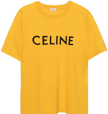 CELINE SS22 黃色寬鬆版印花品牌圓領T恤。 2X681671Q-11MD Buy CELINE SS22 黃色寬鬆版印花品牌圓領T恤。 2X681671Q-11MD