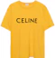 Buy CELINE SS22 黃色寬鬆版印花品牌圓領T恤。 2X681671Q-11MD