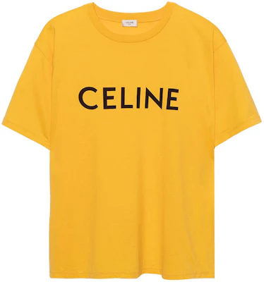 CELINE SS22 黃色寬鬆版印花品牌圓領T恤。 2X681671Q-11MD Order CELINE SS22 黃色寬鬆版印花品牌圓領T恤。 2X681671Q-11MD