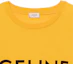 Shop CELINE SS22 黃色寬鬆版印花品牌圓領T恤。 2X681671Q-11MD