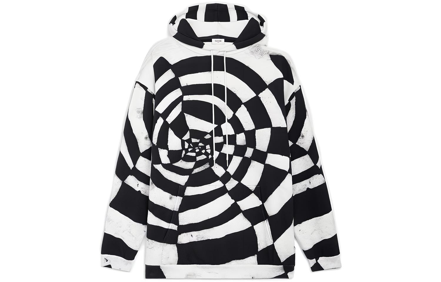 CELINE SS22 Abstract Print Black Hoodie for Men. 2Y619469Q-01EA