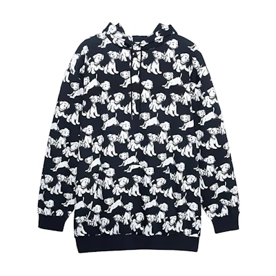 CELINE SS22 Animal Print Oversized Hoodie Black 2Y641427Q-38AW
