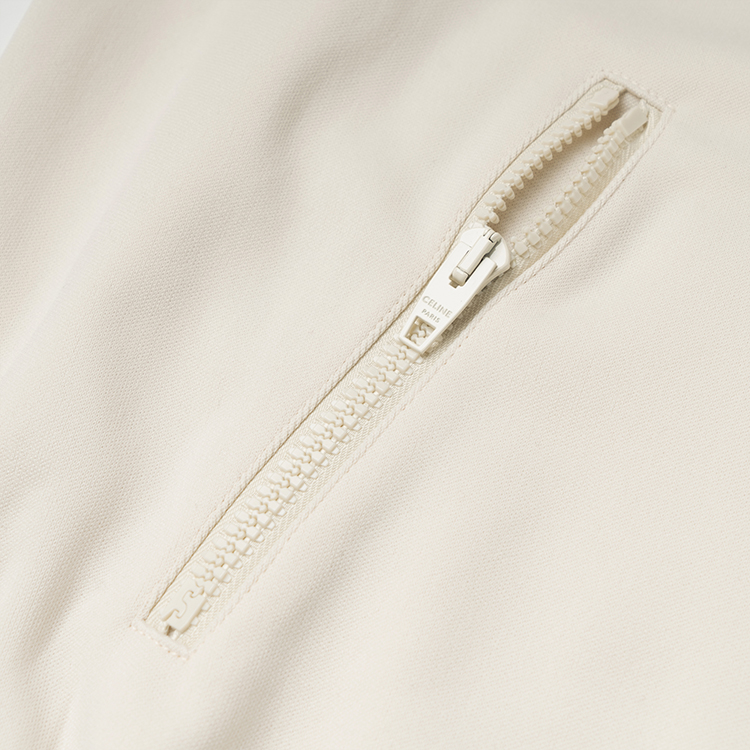 Celine SS22 Beige Letter Logo Embroidered Zip-Up Jacket 2Y490121O-01EA 圖 5