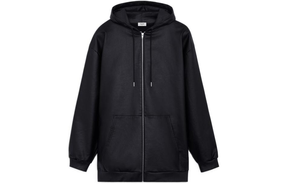 Order Celine SS22 黑色寬鬆版拉鍊連帽外套 2Y621250Q-38AW