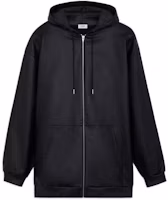 Order Celine SS22 黑色寬鬆版拉鍊連帽外套 2Y621250Q-38AW
