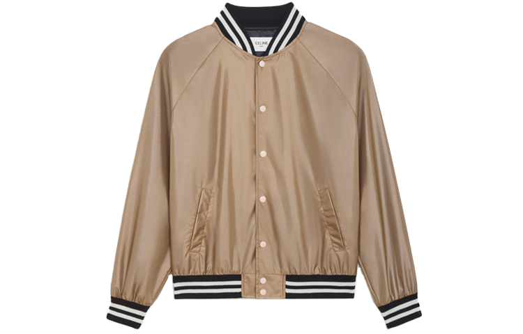 Celine SS22 Brown Jacket with Back Letter Print 2W365495M-02LC