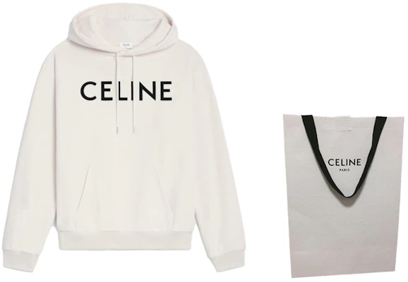 CELINE SS22 字母印花寬鬆連帽上衣 奶油色長袖毛衣 2Y321670Q-01CB Shop CELINE SS22 字母印花寬鬆連帽上衣 奶油色長袖毛衣 2Y321670Q-01CB