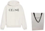Shop CELINE SS22 字母印花寬鬆連帽上衣 奶油色長袖毛衣 2Y321670Q-01CB