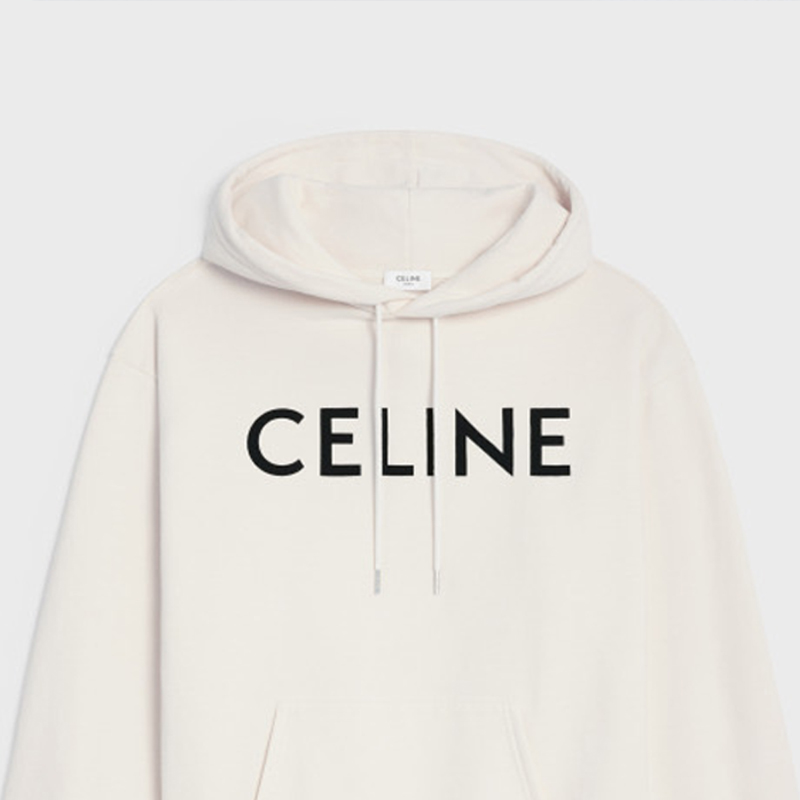 CELINE SS22 Letter Print Oversized Hoodie Cream  Long Sleeve Sweater 2Y321670Q-01CB 圖 5
