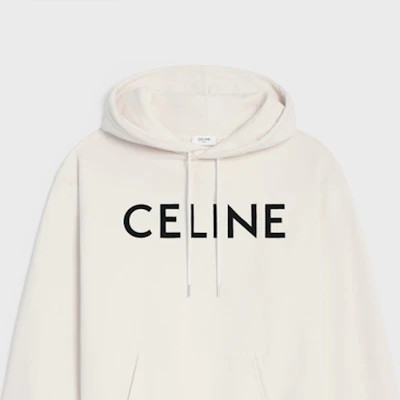 CELINE SS22 字母印花寬鬆連帽上衣 奶油色長袖毛衣 2Y321670Q-01CB Purchase CELINE SS22 字母印花寬鬆連帽上衣 奶油色長袖毛衣 2Y321670Q-01CB