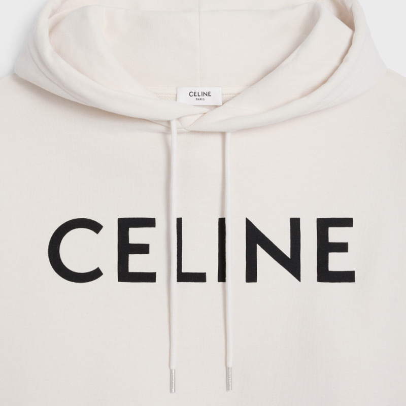 CELINE SS22 Letter Print Oversized Hoodie Cream  Long Sleeve Sweater 2Y321670Q-01CB 圖 8
