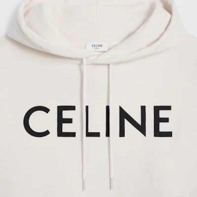 CELINE SS22 字母印花寬鬆連帽上衣 奶油色長袖毛衣 2Y321670Q-01CB Cheap CELINE SS22 字母印花寬鬆連帽上衣 奶油色長袖毛衣 2Y321670Q-01CB