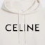 Cheap CELINE SS22 字母印花寬鬆連帽上衣 奶油色長袖毛衣 2Y321670Q-01CB