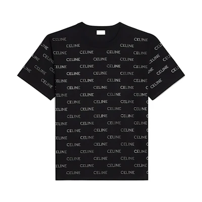 CELINE SS22 Logo Print Crewneck Short Sleeve T-Shirt Black 2X61C671Q-38NS