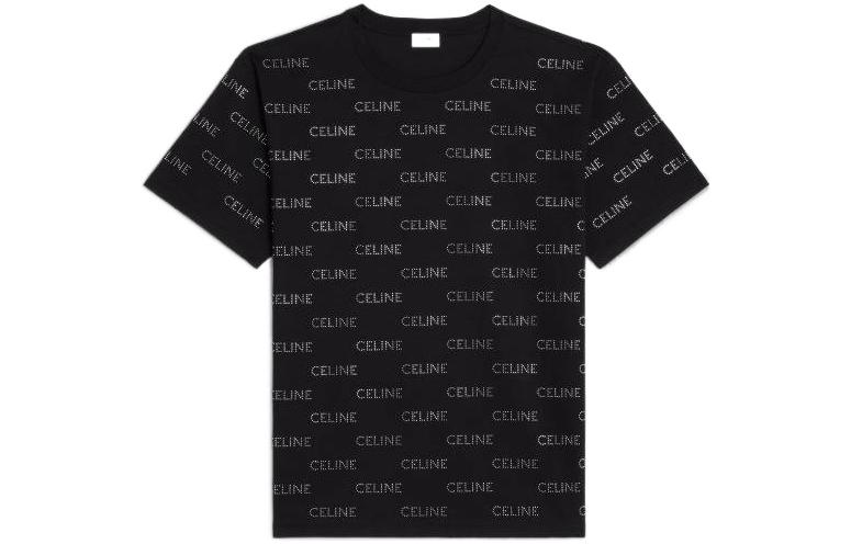 Order 셀린느 SS22 로고 프린트 크루넥 반팔 티셔츠 블랙 2X61C671Q-38NS