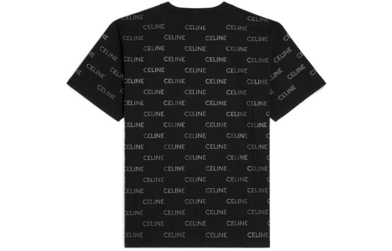 Lookbook 셀린느 SS22 로고 프린트 크루넥 반팔 티셔츠 블랙 2X61C671Q-38NS