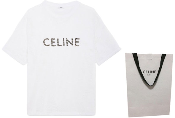 CELINE SS22 ロゴプリント クルーネック ホワイト Tシャツ メンズ用 2X59A950P-01EA Shop CELINE SS22 ロゴプリント クルーネック ホワイト Tシャツ メンズ用 2X59A950P-01EA