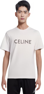 CELINE SS22 ロゴプリント クルーネック ホワイト Tシャツ メンズ用 2X59A950P-01EA Purchase CELINE SS22 ロゴプリント クルーネック ホワイト Tシャツ メンズ用 2X59A950P-01EA