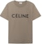 Buy CELINE SS22 Kaos Crewneck Logo Print Oversized Coklat Kopi Pria. 2X681671Q-02KC