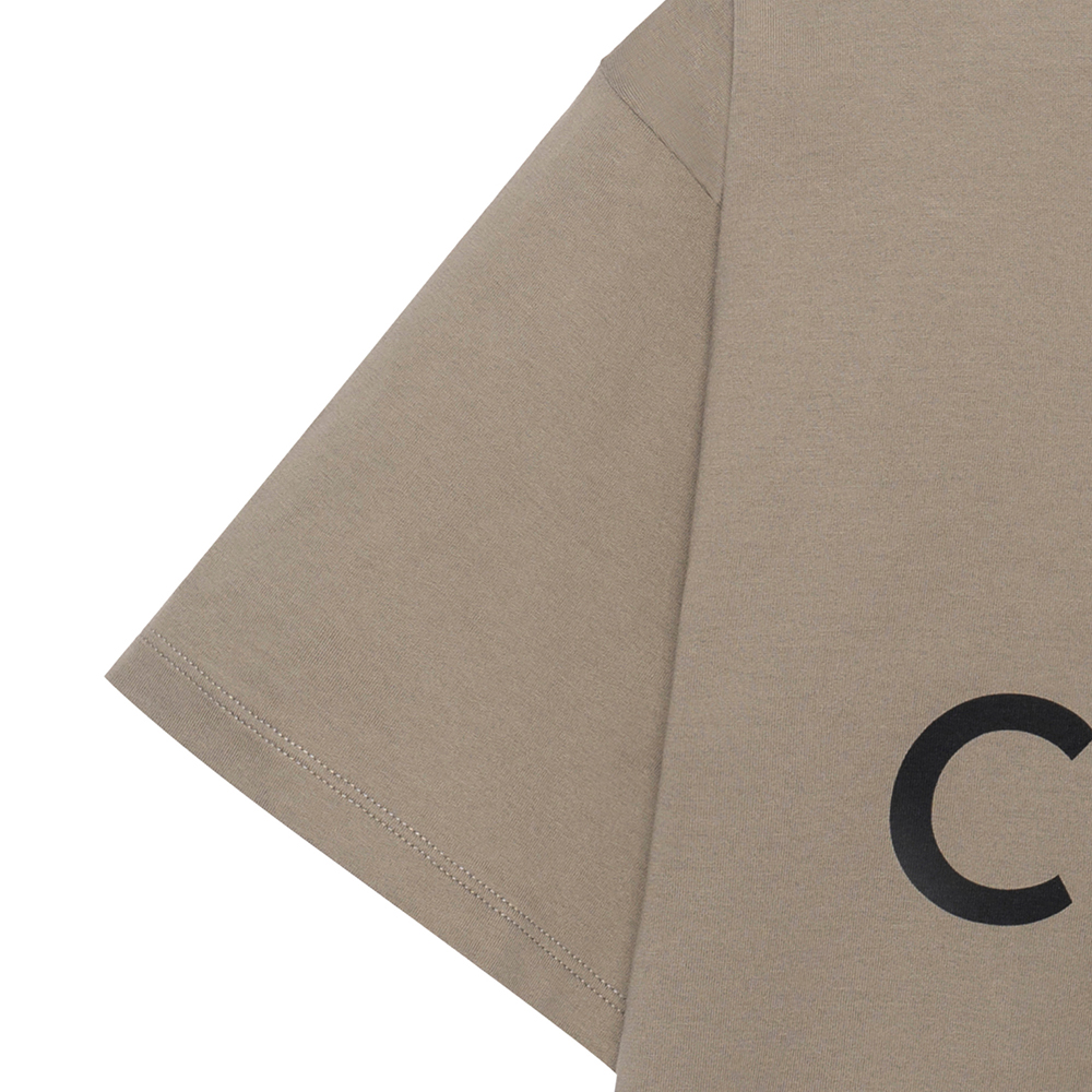 Purchase CELINE SS22 Kaos Crewneck Logo Print Oversized Coklat Kopi Pria. 2X681671Q-02KC