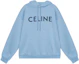 Buy Celine SS22 字母印花藍色寬鬆連帽衫 2Y321670Q-05WL