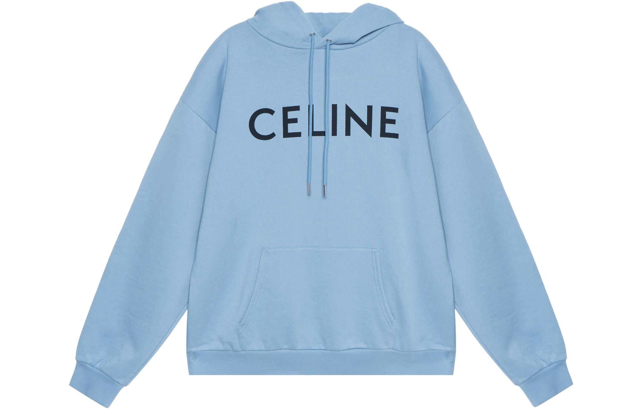 Order Celine SS22 字母印花藍色寬鬆連帽衫 2Y321670Q-05WL