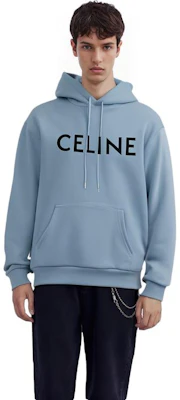 Celine SS22 字母印花藍色寬鬆連帽衫 2Y321670Q-05WL Shop Celine SS22 字母印花藍色寬鬆連帽衫 2Y321670Q-05WL