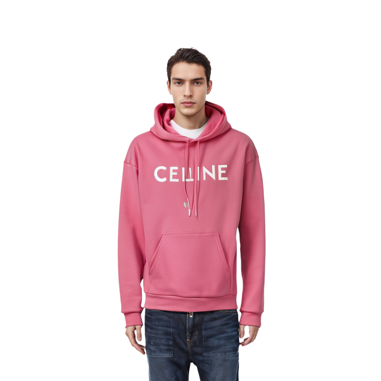 Purchase CELINE SS22 粉色連帽上衣 羊毛長袖款式附品牌標誌 2Y321670Q-25FE