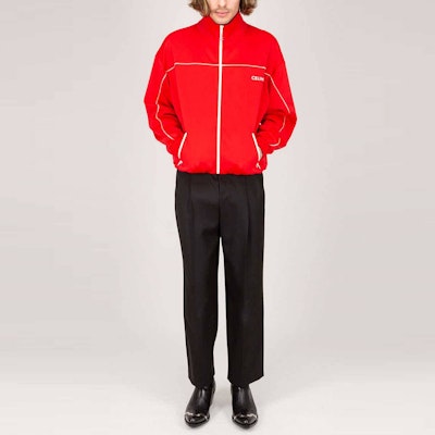 CELINE SS22 Red Knit Zip-Up Sweatshirt with Logo Design for Men. 2Y654121O-27RO Purchase CELINE SS22 Red Knit Zip-Up Sweatshirt with Logo Design for Men. 2Y654121O-27RO