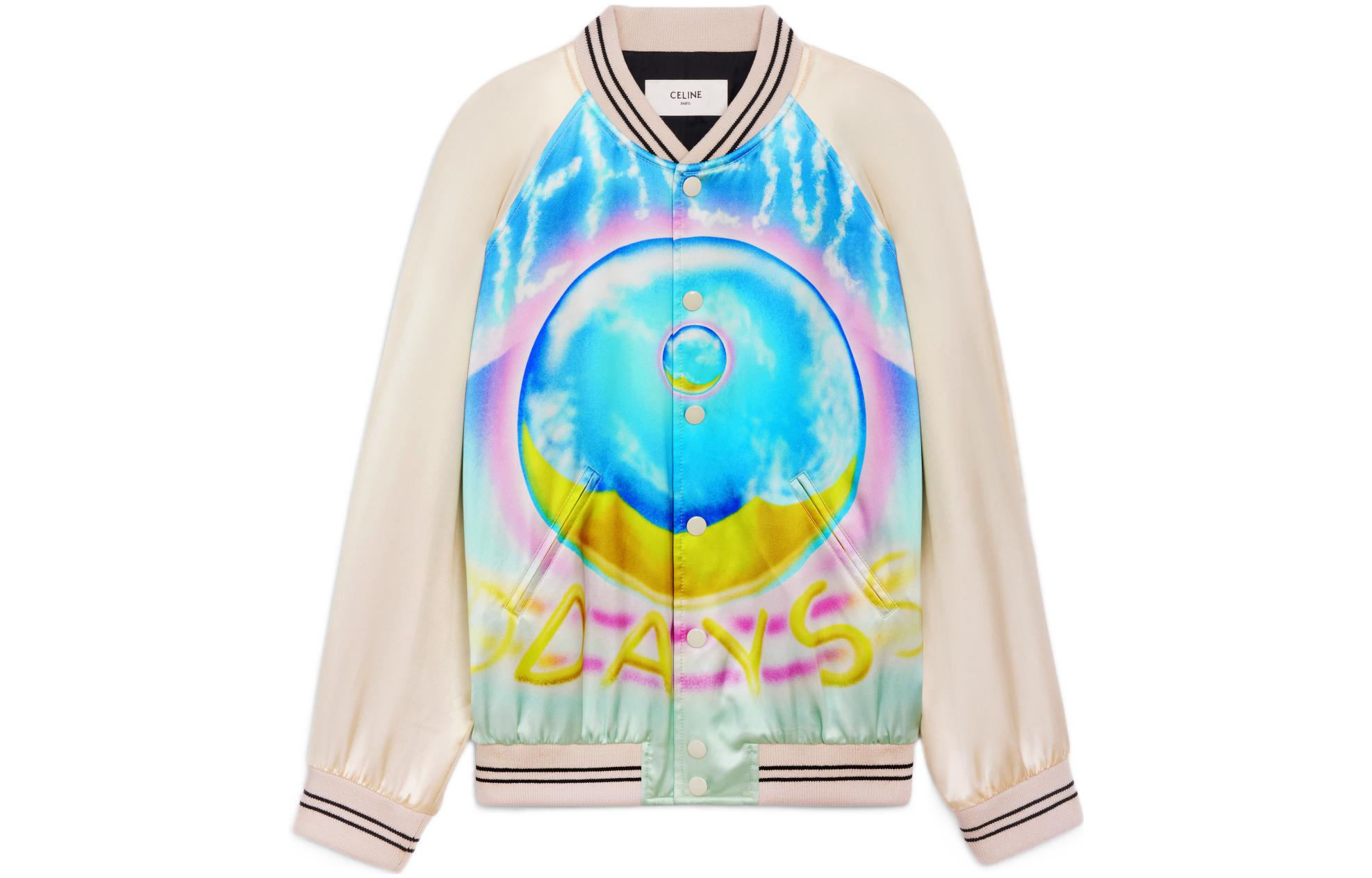 Celine SS22 Satin Artist Print Jacket Pink 2V28H353Q-14MC