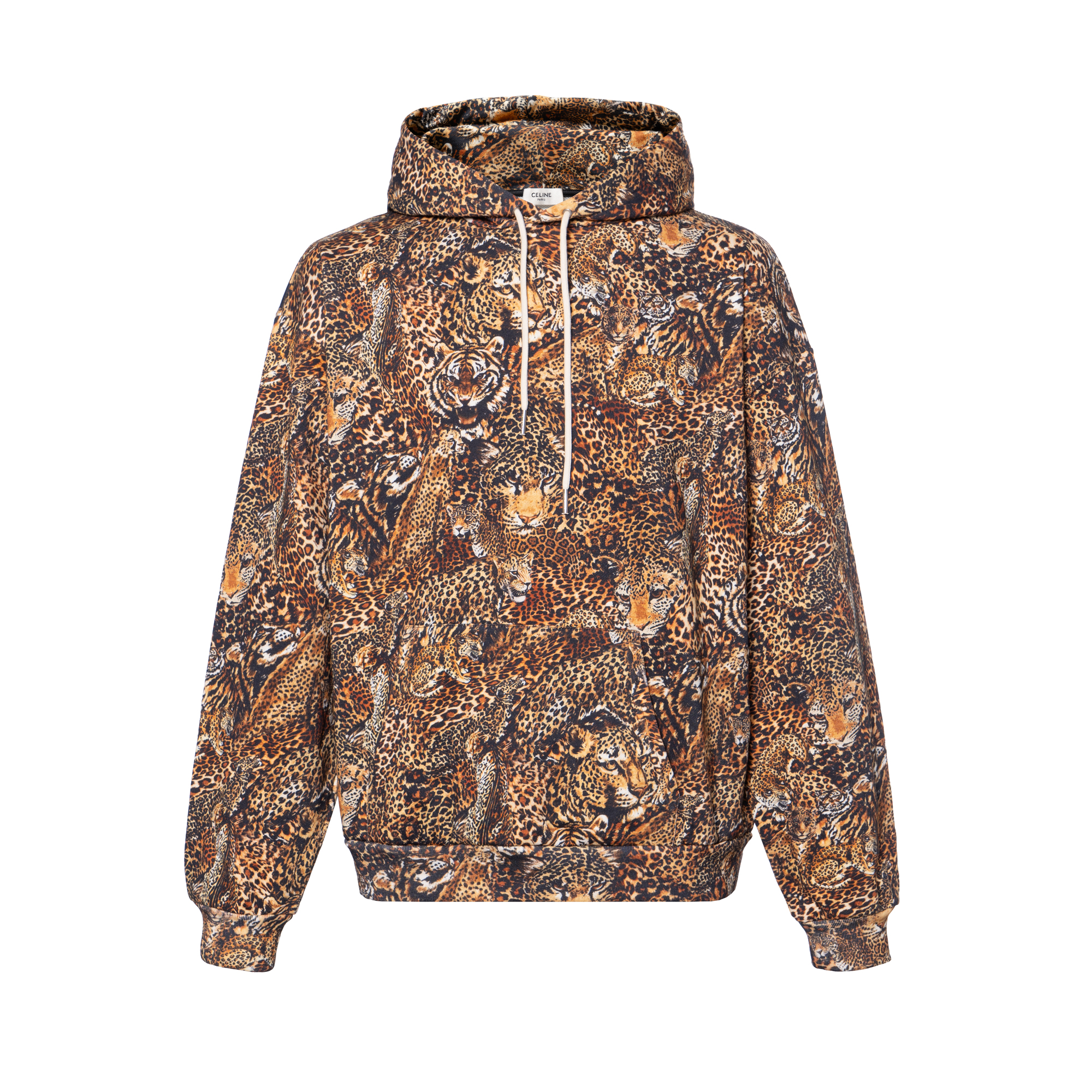 CELINE SS22 Tiger Print Pullover Sweatshirt  Yellow 2Y965437S19LE