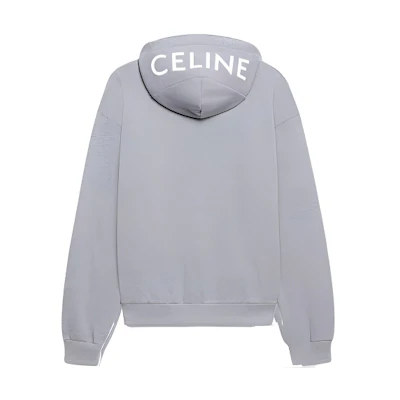 Celine SS22 Unisex Solid Color Hoodie Gray 2Y533670Q-09OW