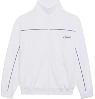 Celine SS22 White Embroidered Logo Full-Zip Knit Sweatshirt 2Y654121O-01BC Celine SS22 White Embroidered Logo Full-Zip Knit Sweatshirt 2Y654121O-01BC