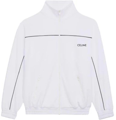 セリーヌ SS22 ホワイト 刺繍ロゴ フルジップ ニット スウェットシャツ 2Y654121O-01BC Buy セリーヌ SS22 ホワイト 刺繍ロゴ フルジップ ニット スウェットシャツ 2Y654121O-01BC