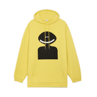 Celine SS22 Yellow Cartoon Artist Print Cotton Fleece Hoodie for Men 2Y643670Q-11VB