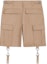 Lookbook CELINE SS23 Beige Logo Print Pocket Shorts with Spring Buckle. 2Z383219I-02BG