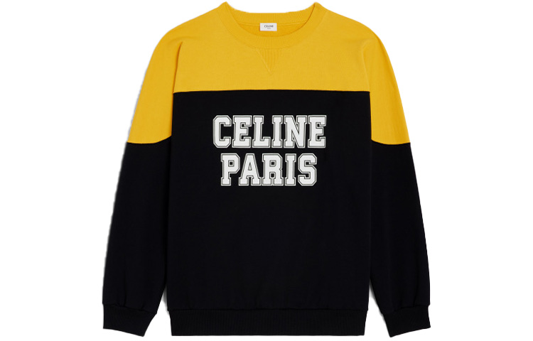 Order CELINE SS23  Black Colorblock Logo Print Crewneck Sweatshirt. 2Y38A670Q-38WL