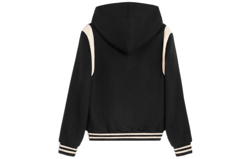 Lookbook 셀린느 SS23 블랙 패치워크 캐주얼 버튼 자켓. 2V98M110R-38NO